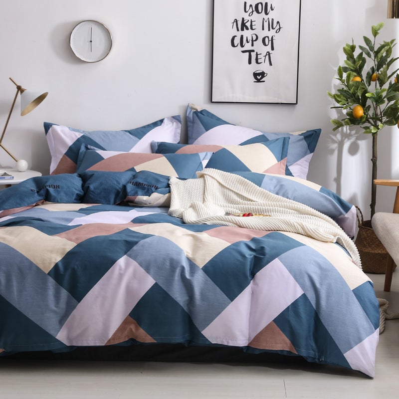 إيهوم طقم شرشف سرير مقاس مفرد بطبعة من 4 قطع بوليستر متعدد الألوان - Image 1