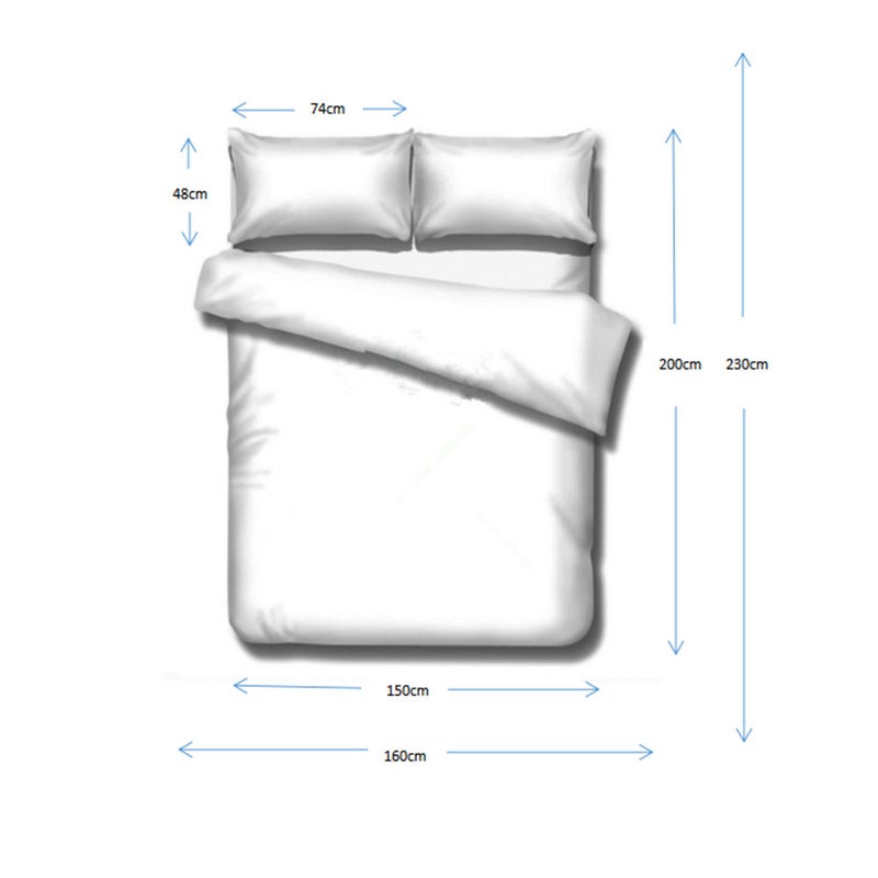 إيهوم طقم شرشف سرير مقاس مفرد بطبعة من 4 قطع بوليستر متعدد الألوان - Image 2