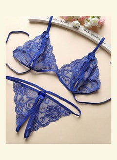 Generic Women G-string Sleepwear Bra+Knickers--Blue  - Image 1