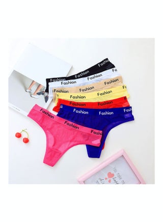 Fashion Letter Breathable Mesh Low Rise G-String Underwear Women Panties Yellow - v1606940304/N42692419V_3