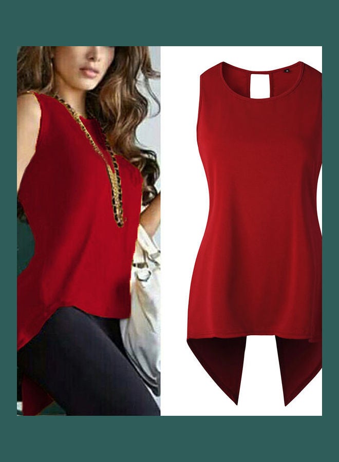 Fashion Sleeveless Back Cross Women T-Shirt O-Neck Breathable Summer Top Blouse Sapphire Blue - Image 2