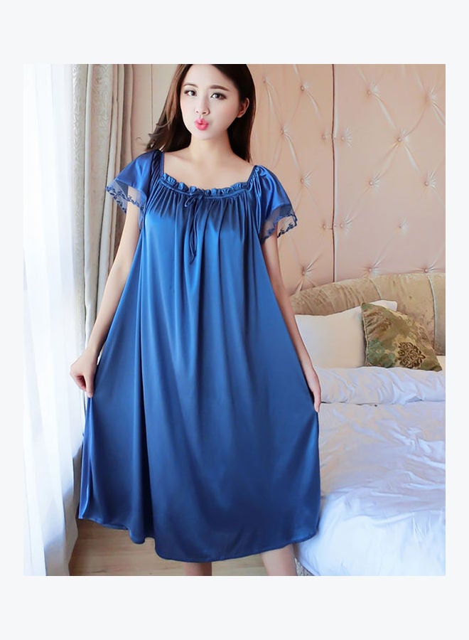 Solid Comfortable Nightdress Watermelon Red - Image 4