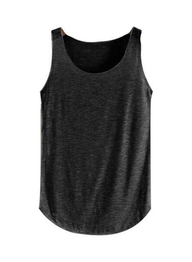 Women Summer Solid Colour Vest Sleeveless Blouse Loose Tank Top T-Shirt Black - Image 1