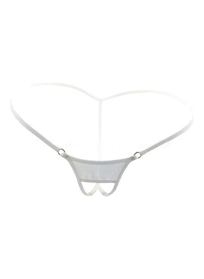 Generic - Crotchless Mesh See-through Women Underwear Erotic Thongs G-string Briefs White - Image 1