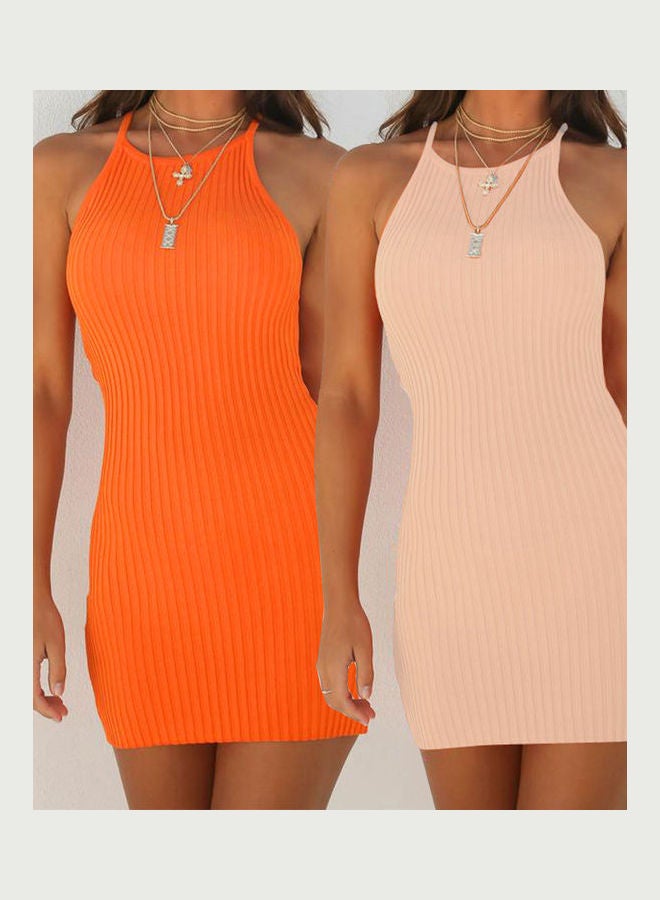 Fashion Women Summer Ribbed Spaghetti Strap Sleeveless Bodycon Mini Dress Black - Image 2