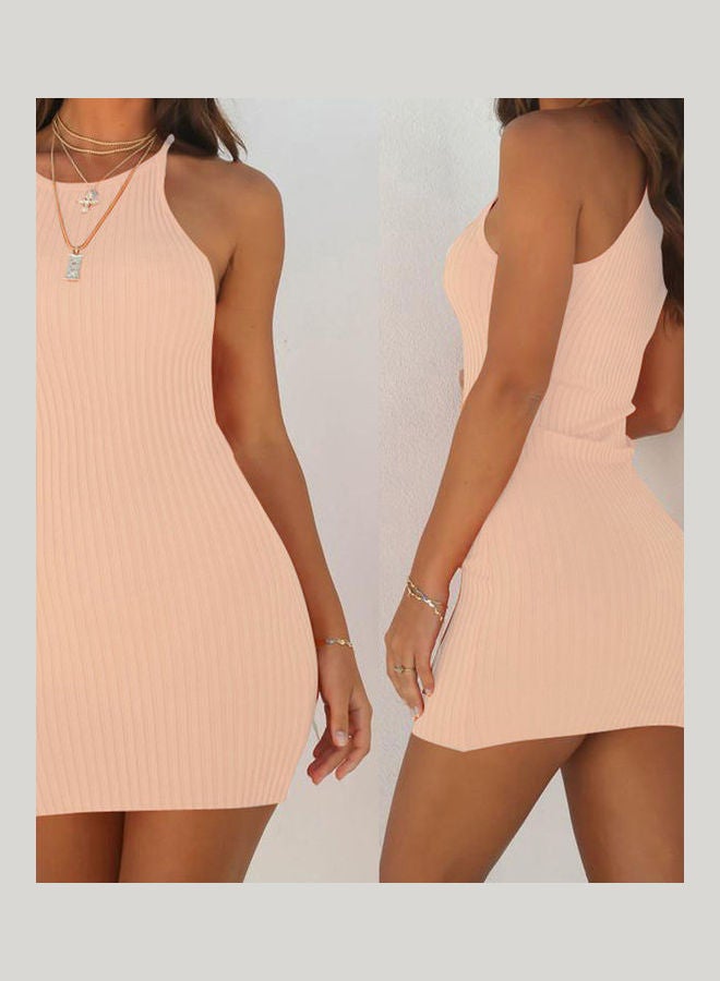 Fashion Women Summer Ribbed Spaghetti Strap Sleeveless Bodycon Mini Dress Black - Image 5