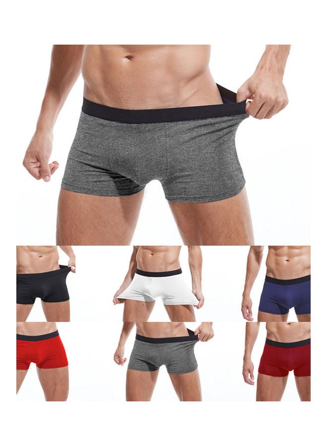 4-Piece Elastic Cotton Boxers White/Red/Green  - Image 4
