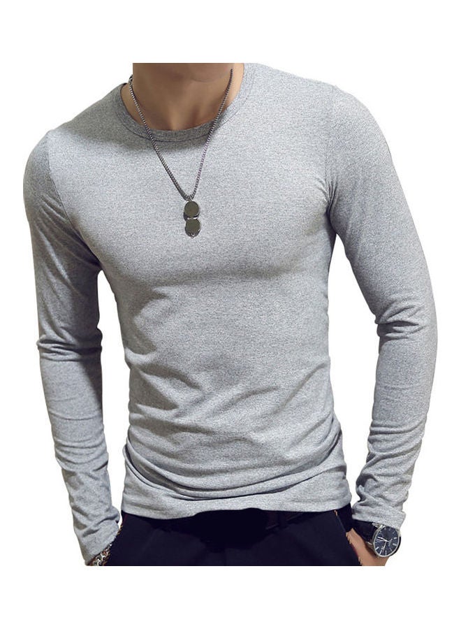 Solid Slim Fit T-shirt Grey - Image 1