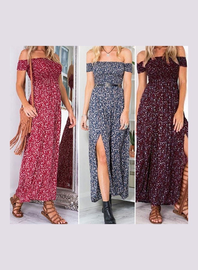 Boho Long Maxi Dress Multicolour - Image 1