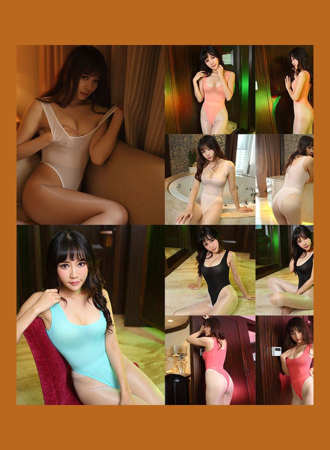 Low Cut Bodysuit Mint Blue - Image 4