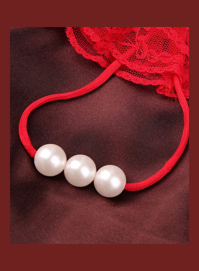Generic - Faux Pearl Panties Red - Image 1