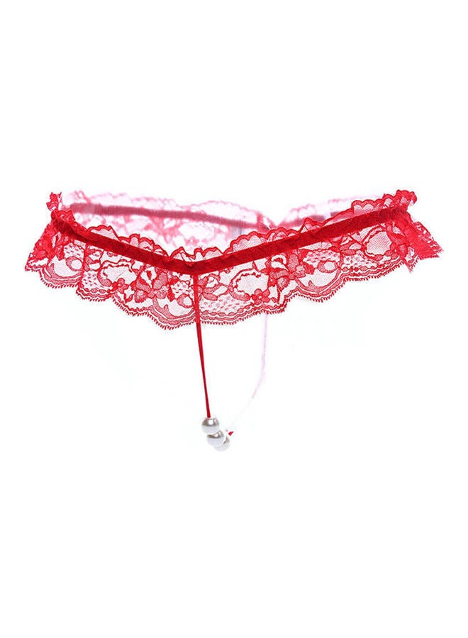 Generic - Faux Pearl Panties Red - Image 1