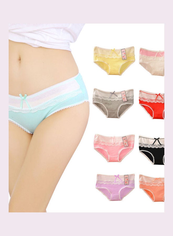 Cotton Lace Briefs Panties Blue  - Image 2