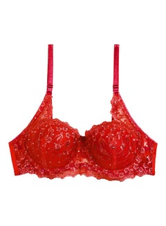 Push Up Underwire Breathable Bra Red