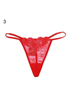 Generic Women Love Heart Low Waist Panty G-String Underwear Red  - Image 1