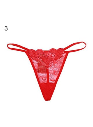 Women Love Heart Low Waist Panty G-String Underwear Red - v1606940920/N42696145V_1
