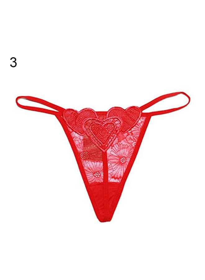 Generic - Women Lace Hollow Low Waist Panty G-String Underwear Black - Image 1