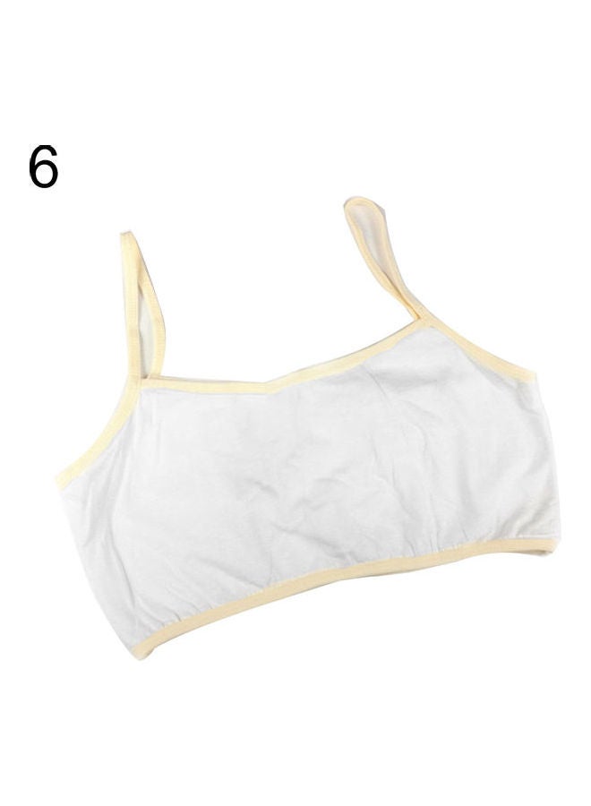 Kids Girls Spaghetti Strap Underwear Maiden Cotton Sports Brassiere Training Bra Light Yellow  - Image 1