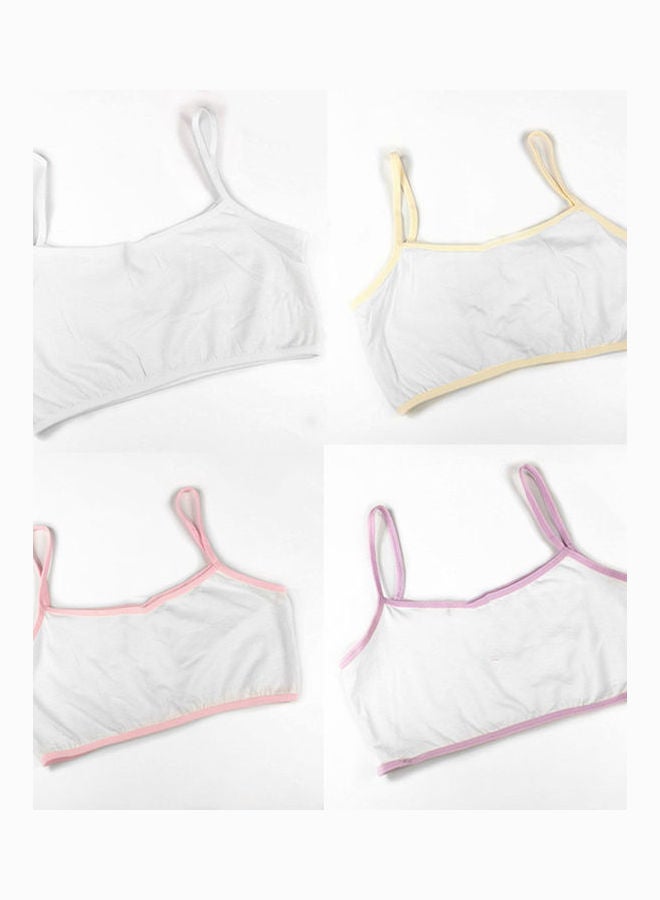 Kids Girls Spaghetti Strap Underwear Maiden Cotton Sports Brassiere Training Bra Blue  - Image 2