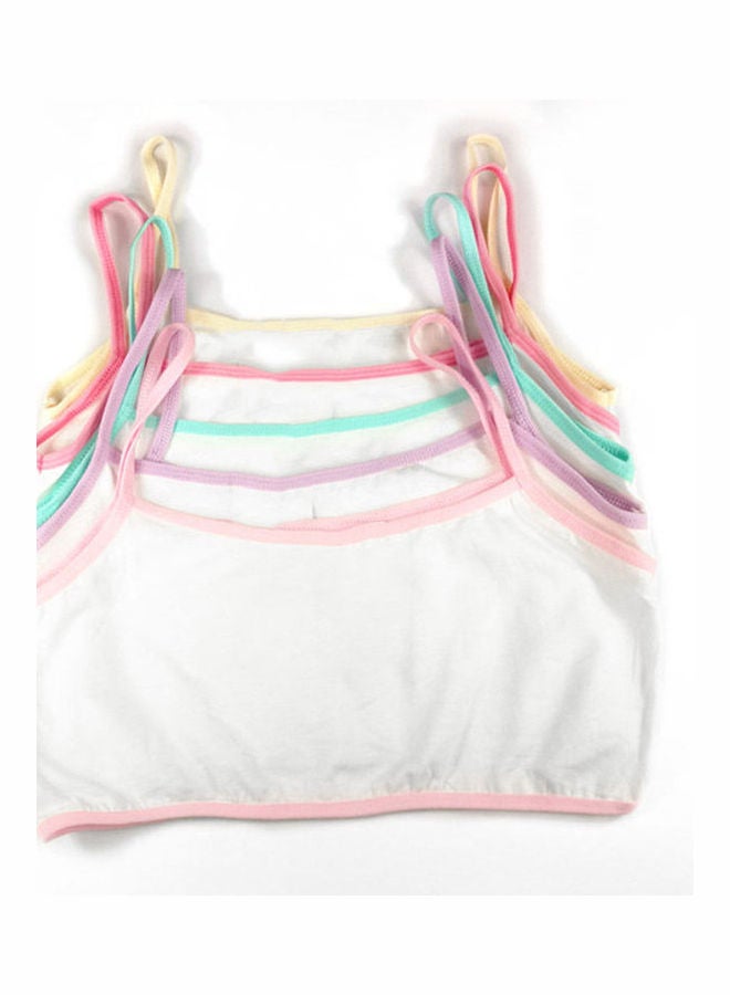 Kids Girls Spaghetti Strap Underwear Maiden Cotton Sports Brassiere Training Bra Blue  - Image 3