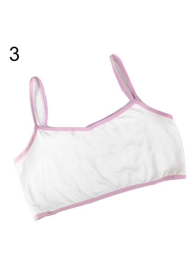 Kids Girls Spaghetti Strap Underwear Maiden Cotton Sports Brassiere Training Bra Purple - Image 1