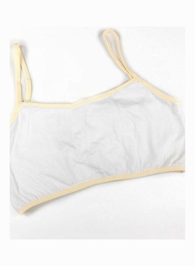 Kids Girls Spaghetti Strap Underwear Maiden Cotton Sports Brassiere Training Bra White  - Image 5