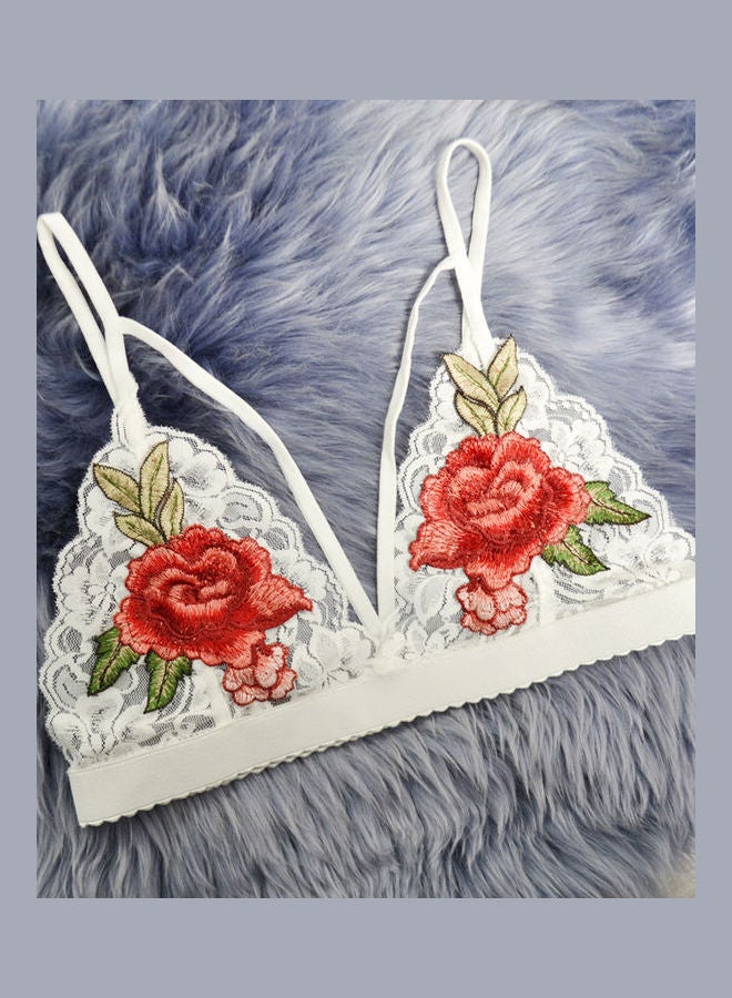 Charming Women's Lace Rose Flower Hollow out Bralette Harness Cage Bra Top Black  - Image 2