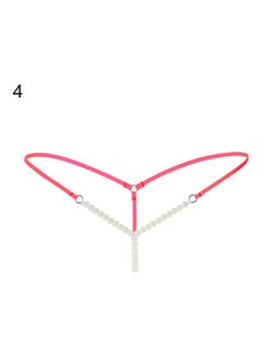 Generic Women Faux Pearl String Massage  Underwear Briefs Thongs G-String Knickers Red  - Image 1