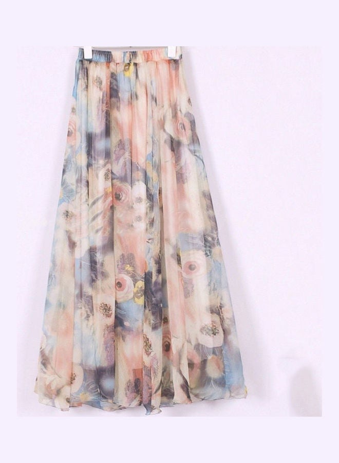 Generic - Fashion Women Bohemian Chiffon Long Maxi, Summer Beach Floral Skirt Multicolour - Image 1