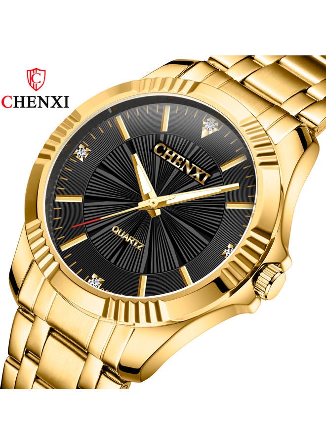 ساعة يد كوارتز بعقارب من تشينشي مزودة بسوار من الجلد مزينة بطبعة عبارة "His And Hers" - Image 4