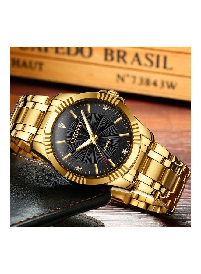 ساعة يد كوارتز بعقارب من تشينشي مزودة بسوار من الجلد مزينة بطبعة عبارة "His And Hers" - Image 5