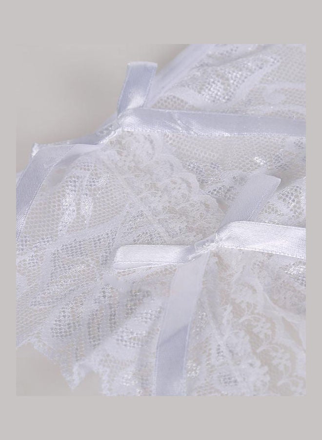 Generic Women Lace Crotchless See Through Low Rise G-String Thong Briefs Underwear White  - Image 3