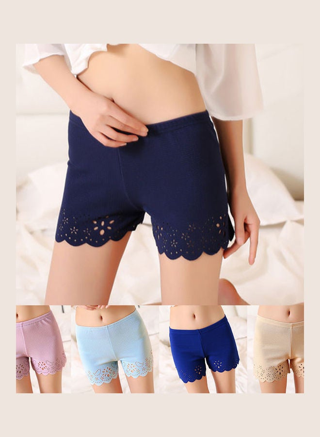 Generic Women Solid Colour Hollow Summer Soft Safety Shorts Underwear Underpants Black  - Image 3