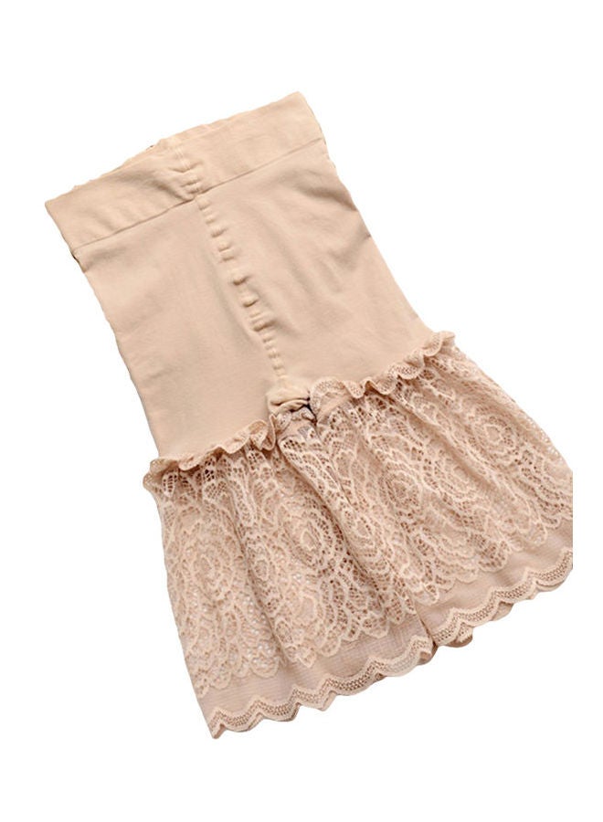 Women Safety Pants High Waist Lace Shorts Summer Thin Girl Soft Underwear Boxers Skin Color  - Image 1