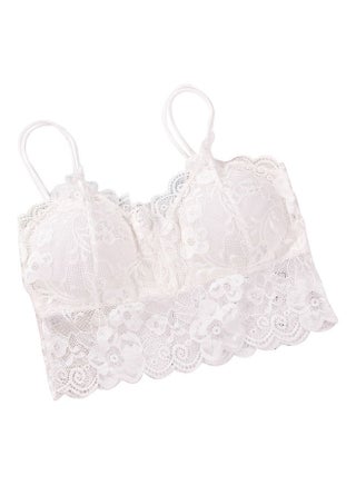 Women Soft Breathable Brassiere Lace Bra Wrapped Chest Strap Underwear White - v1606941094/N42692145V_1