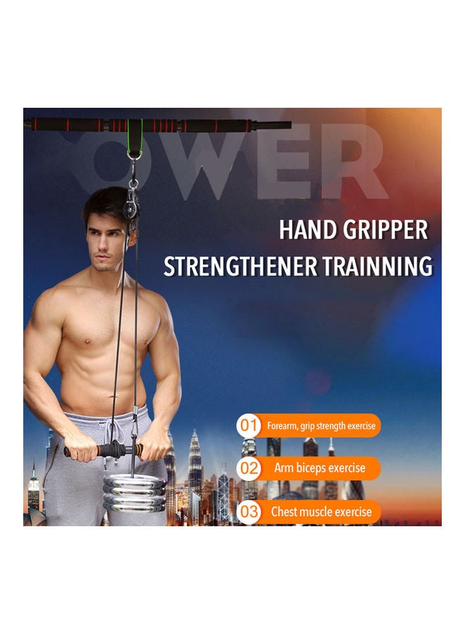 Generic - Fitness Arm Biceps Triceps Blaster Strong Power Stick Pull Rope Wrist Roller Forearm Workout Hand Gripper Strengthener Training 42 x 10 x 15cm - Image 1