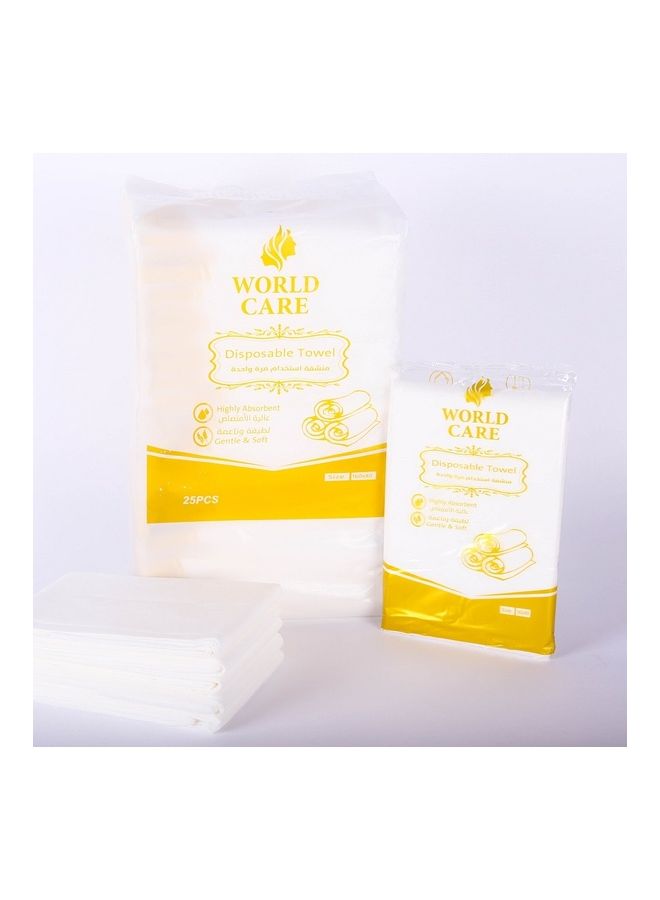 Generic 25-Piece World Care Disposable Towels White 160 x 80cm  - Image 1