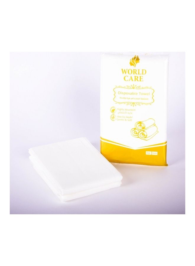 Generic 25-Piece World Care Disposable Towels White 160 x 80cm  - Image 2