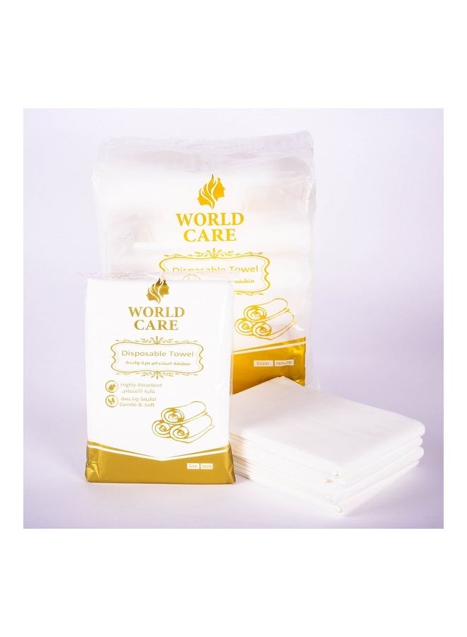 Generic 25-Piece World Care Disposable Towels White 140 x 70cm  - Image 1