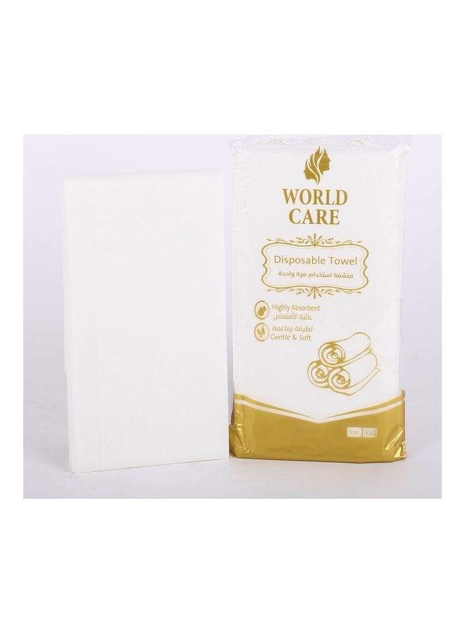 Generic 25-Piece World Care Disposable Towels White 140 x 70cm  - Image 2