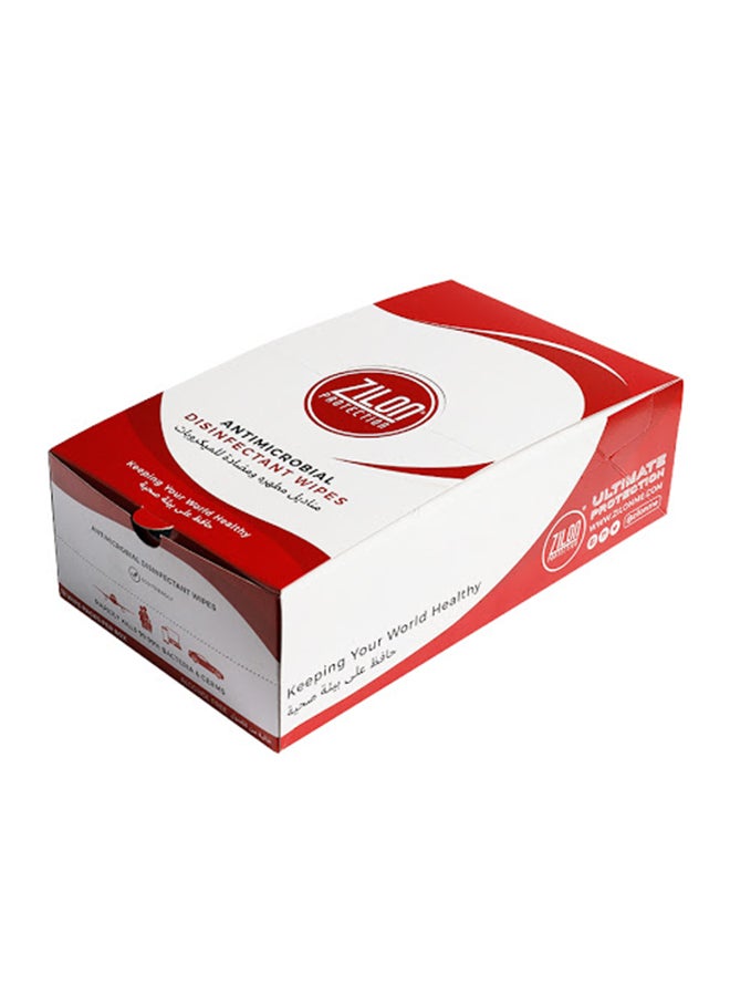 ZILON PROTECTION - Antimicrobial Disinfection Wipes, 12 Count White 16x25X8cm - Image 1