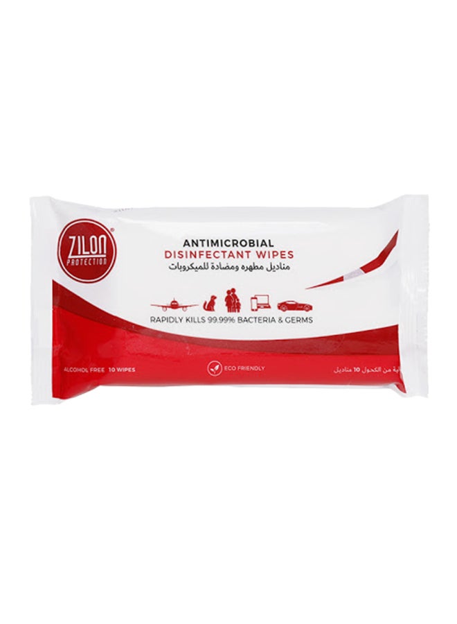 ZILON PROTECTION - Antimicrobial Disinfection Wipes, 12 Count White 16x25X8cm - Image 1