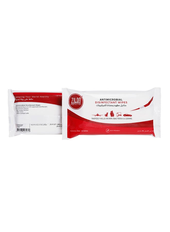 ZILON PROTECTION - Antimicrobial Disinfection Wipes, 12 Count White 16x25X8cm - Image 1