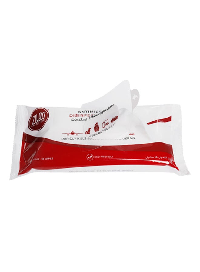 ZILON PROTECTION - Antimicrobial Disinfection Wipes, 12 Count White 16x25X8cm - Image 1