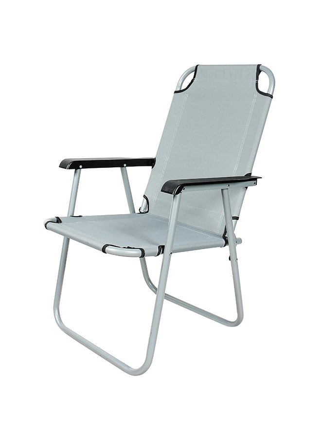 Campmate Foldable Beach Chair Grey/White - Image 1