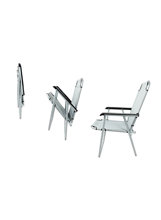 Campmate Foldable Beach Chair Grey/White - Image 2