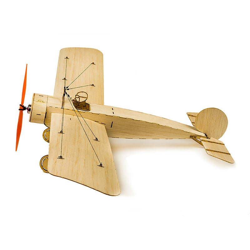 DW Hobby K0801 Mini Fokker-E Balsa Wood 420mm Wingspan Biplane RC Aircraft Toy KIT Airplane for DIY 36*3*12cm