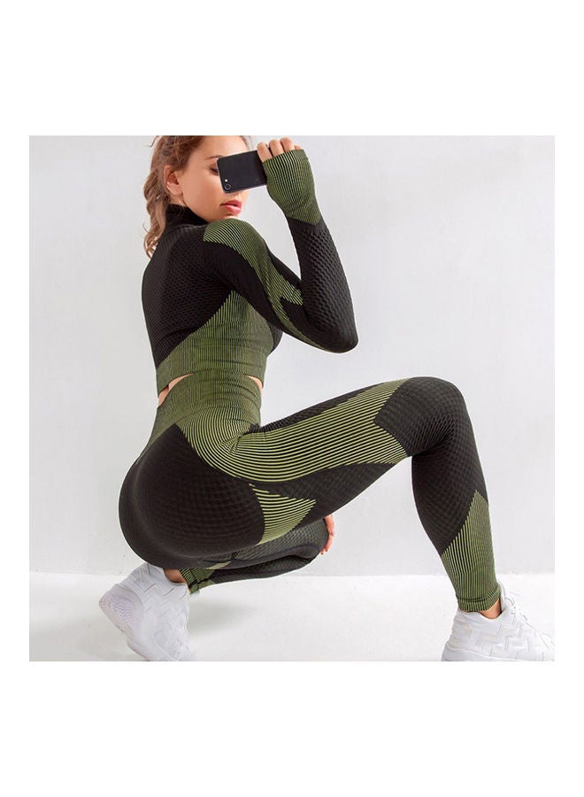 Generic Women Yoga Pants High Waist Sporty Leggings Tights Stretch Fitness Workout Running Gym Home Body-con Crop Trousers Sportswear L 22 x 3 x 19cm  - Image 2
