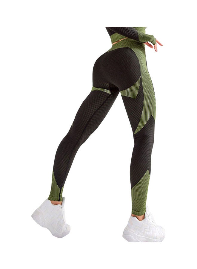 Generic Women Yoga Pants High Waist Sporty Leggings Tights Stretch Fitness Workout Running Gym Home Body-con Crop Trousers Sportswear L 22 x 3 x 19cm  - Image 4