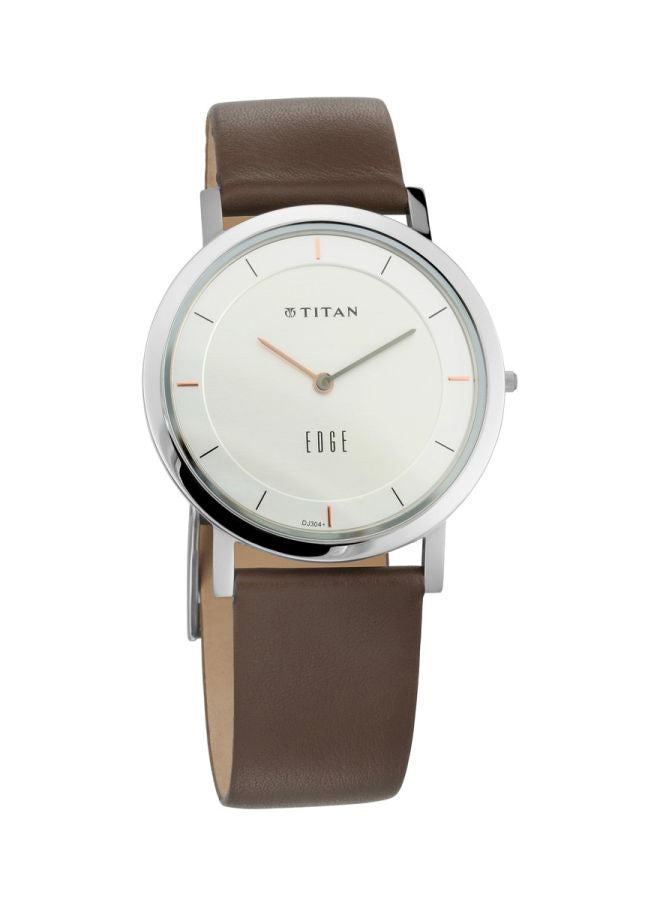 تيتان ساعة يد إيدج بعقارب وسوار من الجلد طراز T1595SL03 للرجال - Image 1